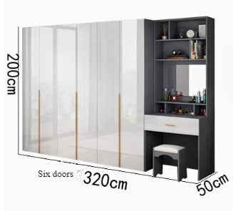 Sliding Mirror Wardrobes Storage Luxury Bedroom White Wooden Rack Wardrobes Cabinets Clothes Guarda Roupas Home Furniture