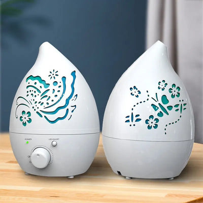 Humidificador 1.3L Hollow Carved Colored Lamp Office Aromatherapy Machine Household Silent Lamp Flame Humidifier