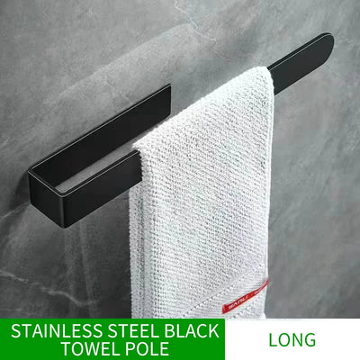 Wall-mounted Towel Rack Stainless Steel No Need To Drill Holes Children's Towel Bar for Home Use  Bathroom Wall Shelf