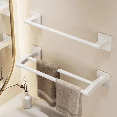 Self-adhesive Home Bathroom Towel Rack Holder Without Drilling Wall Mount Towel Shelf Kitchen Bathroom Accessories Towel Hanger