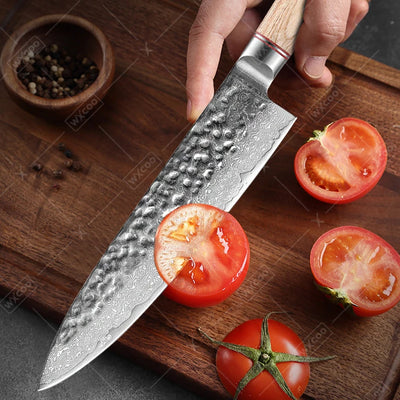 WXCOO Professional Chef Knife Kitchen Knives 67 Layers Damascus Steel  Japanese Hand Forged  Chef Cleaver Slicing Kitchen Knife