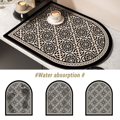 Coffee Machine Mat Waterproof Kitchen Dish Drying Mats Absorbent Drain Pad Non-slip Quick Dry Tableware Faucet Rug Dinnerware