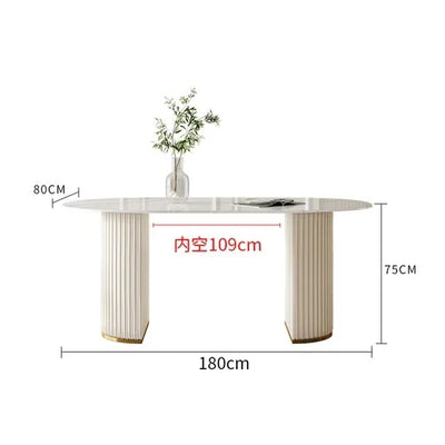 Waterproof Oval Dining Table Modern Base Stand Design Heat Resistance Dining Table Nordic Minimalist Mesa Comedor Home Furniture