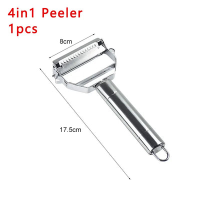 2/4 In 1 Rotary Peeler Multiple-Function Vegetable Fruit Potato Peeler Stainless Steel Peeler Home Kitchen Article Durable