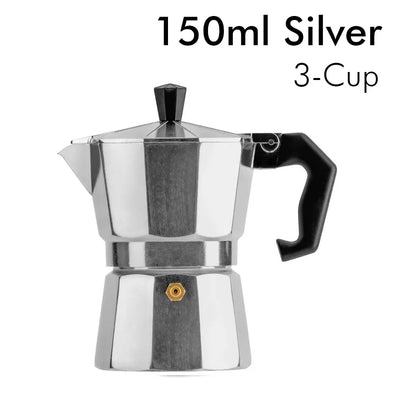 Espresso Coffee Maker Pot Aluminum Moka Pot Classic Italian Coffee Maker Stovetop Home Outdoor Moka Coffee Pot 100/150/300ml