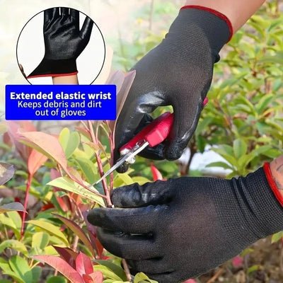 20/50PCS Coating Nylon PU Work Gloves Safety Non-slip Durable Coating Nylon PU Work Gloves Camping Lock Edge Colour Random