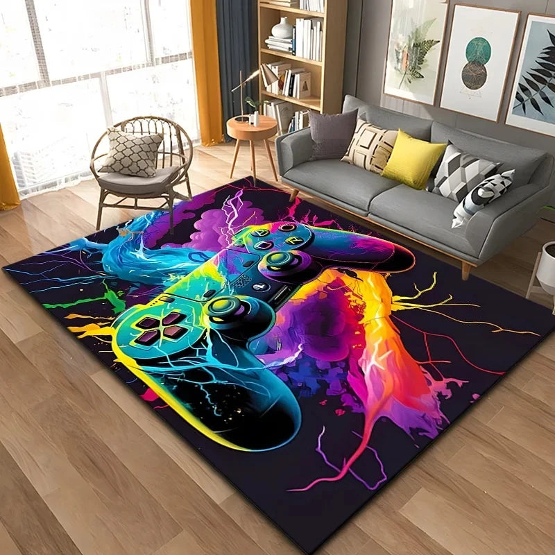 3D 80s Gamer Carpet Controller Area Rug Large for Living Room Bedroom Kitchen Carpets for Bed Rooms Mat Home Rugs Decoration