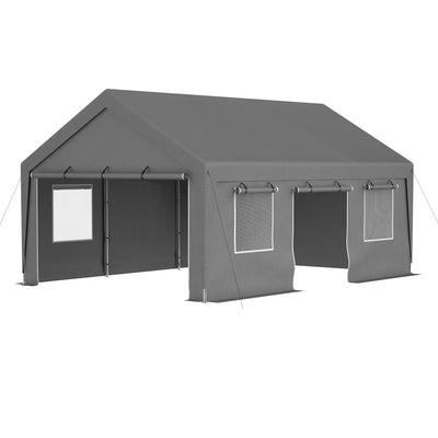 LZBEITEM 13x20 Heavy Duty Steel Carport Storage Canopy Garage Tent w/ Removable Sidewalls