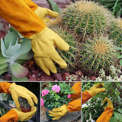 1 Pair Glove Safety Professional Rose Pruning Thorn Resistant Gardening Gloves with Long Forearm Protection for Men and Women