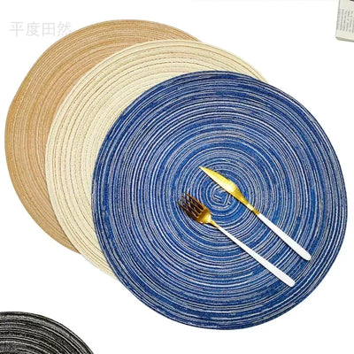 Round Braided Placemat Washable Round Placemats for Kitchen Table Round Table Mats for Party BBQ Christmas Everyday Use