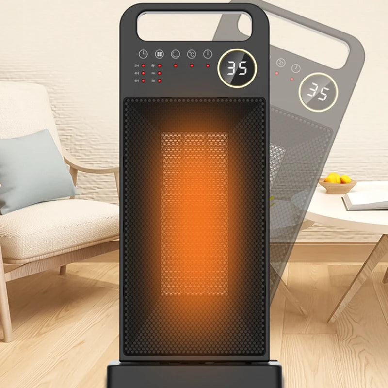 2000W Heater for Room Remote Control Electric Heating Touch Screen Heaters Household Vertical 120 Degree Shaking Head Heater