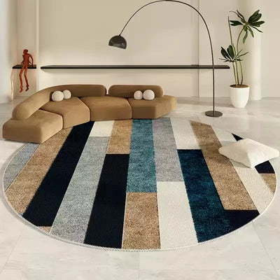 VIKAMA Persian style round crystal velvet carpet Modern geometric decoration living room bedroom sofa non-slip soft carpet