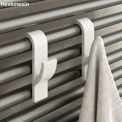 Bathroom Shower Towel Holder Hanger Heated Radiator Rail Hooks Clips Storage Racks Clothes Scarf Hanger Hooks