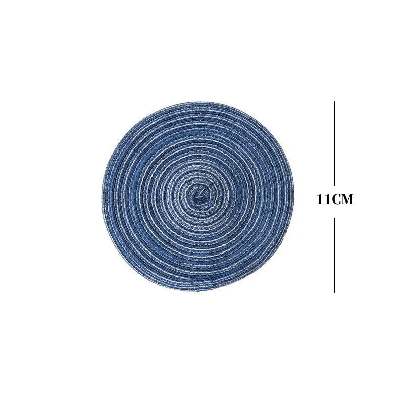 4/2pcs Round Table Mat Woven Ramie Placemats Washable Anti Slip Dining Table Mats Tableware Bowl Pads Kitchen Drink Cup Coasters