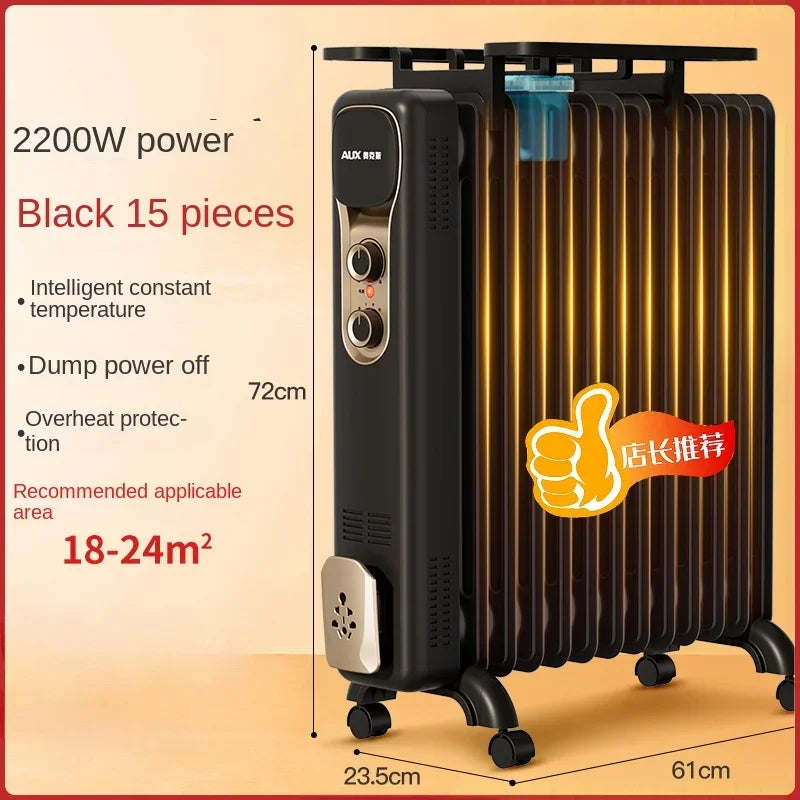 EnergySaving OilFilled Radiator Heater, Indoor Electric Heater, OilFilled Space Warmer