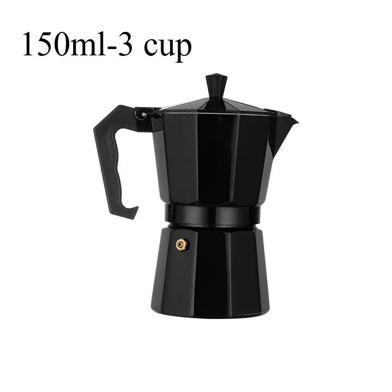 Aluminum Moka Pot Classic Stovetop Coffee Maker Reusable Filter Espresso Coffee Maker with Antiscald Handle Design Kitchen Use