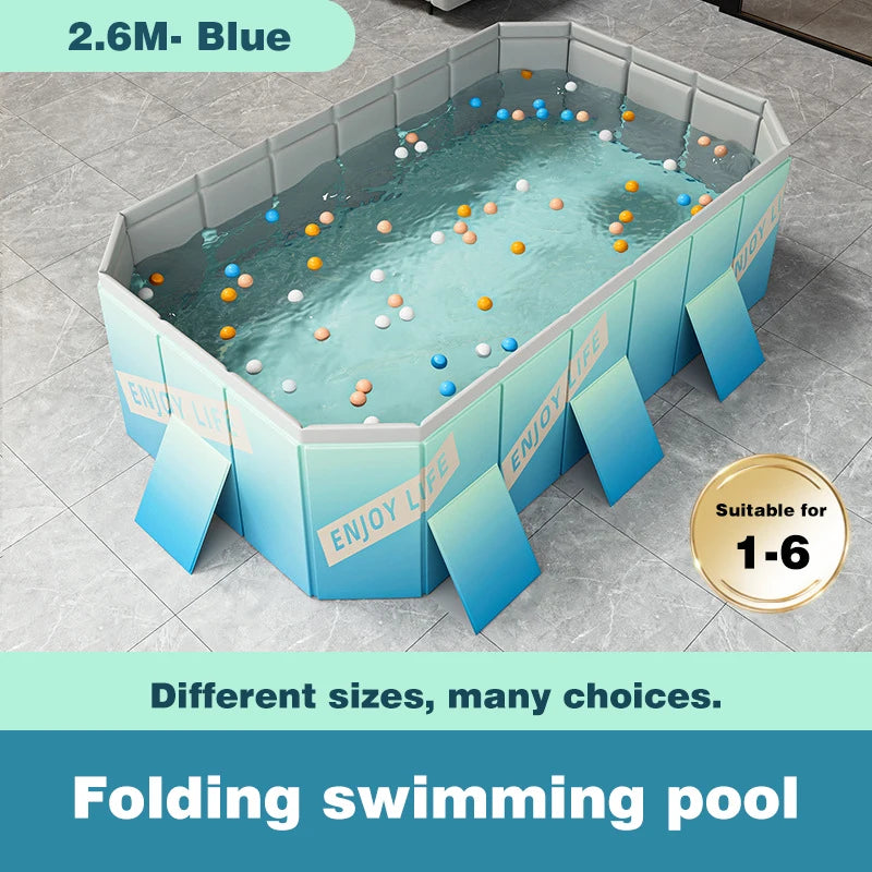 Large Swimming Pool for Family Foldable Non-Inflatable Frame Pools 1.6-3M Wear-Resistant Garden Outdoor Summer Water Games Kids