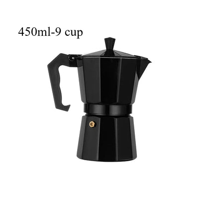 Aluminum Moka Pot Classic Stovetop Coffee Maker Reusable Filter Espresso Coffee Maker with Antiscald Handle Design Kitchen Use