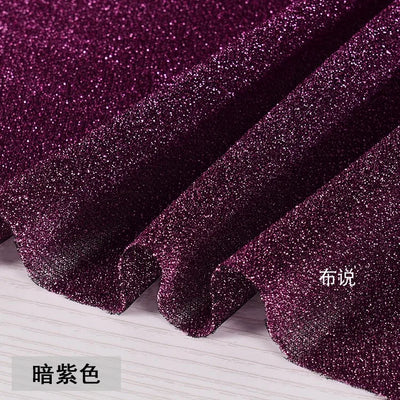 Fashion Bright Thread Pink Glitter Fabric Elastic By Meter for Skirts Upholstery Sewing Droop Plain Soft Cloth Needlework Smooth