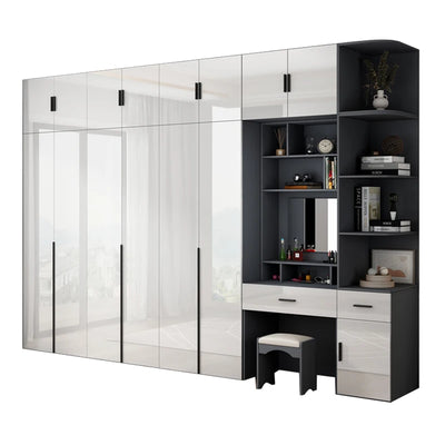 Sliding Mirror Wardrobes Storage Luxury Bedroom White Wooden Rack Wardrobes Cabinets Clothes Guarda Roupas Home Furniture