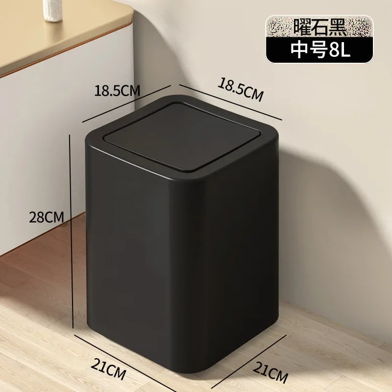 High-looking Paper Basket Bathroom Kitchen Trash Can Trash Can Household Swing Lid Toilet Living Room Office