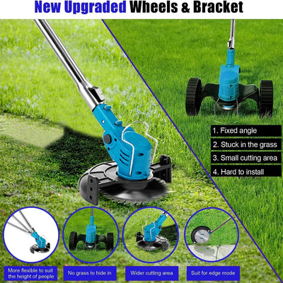 Electric Lawn Mower Cordless Handheld Grass Trimmer Length Adjustable Cutter Household Garden Tools For Makita 18V Battery