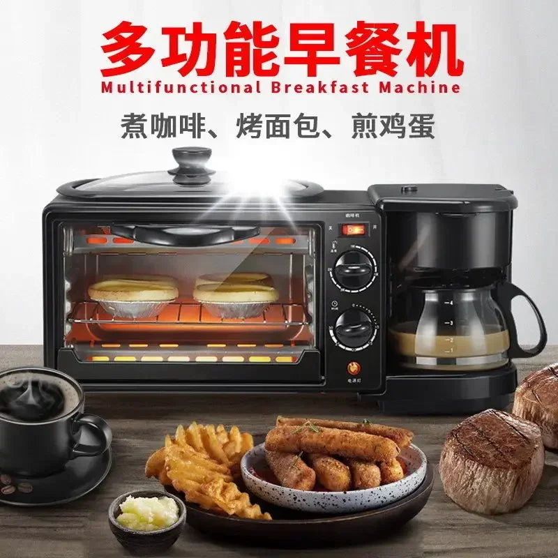 New breakfast machine three-in-one automatic multi-function household coffee hot milk mini small electric oven