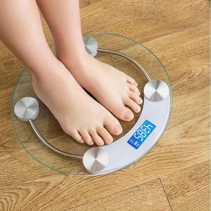 Round Transparent Digital Scale Body Weight Scale Floor Electronic Scales LCD Scales Body Weighing Scale for Bathroom