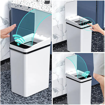 Automatic Intelligent Garbage Bin Smart Trash Can Smart Storage Bucket for Bathroom Waterproof Toilet 12L Trash Can Waste Bin