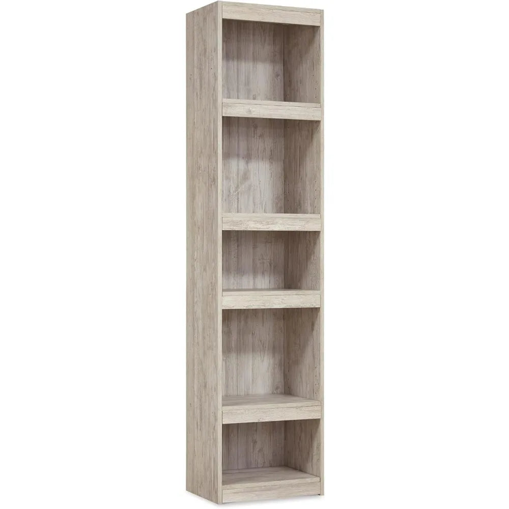 Trinell Rustic Entertainment Center Pier Bookcase with 3 Adjustable Shelves