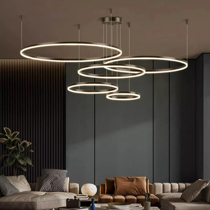 Nordic modern led living room chandelier Study Ring bedroom Dining Room Home decor chandelier Interior lighting