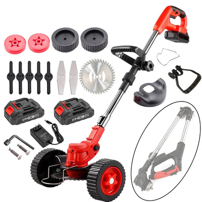 Battery operated weed wacker eater grass cutter cutting machine cordless electric lawn mower power string trimmer