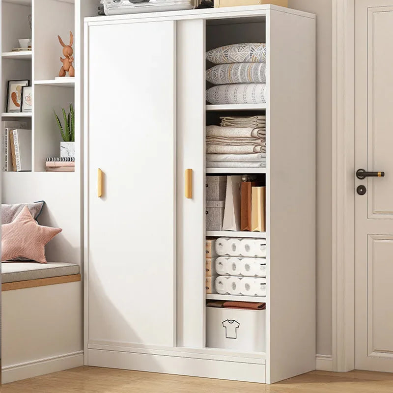 Small Wardrobe with Sliding Door,Bedroom Storage Cabinet, Simple Modern Style Closet, for Household Bedroom