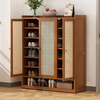 Hidden Shoe Cabinet, Shoe Cabinet with Doors, Rattan Cabinet, Sideboard Storage Cabinet with Crafted