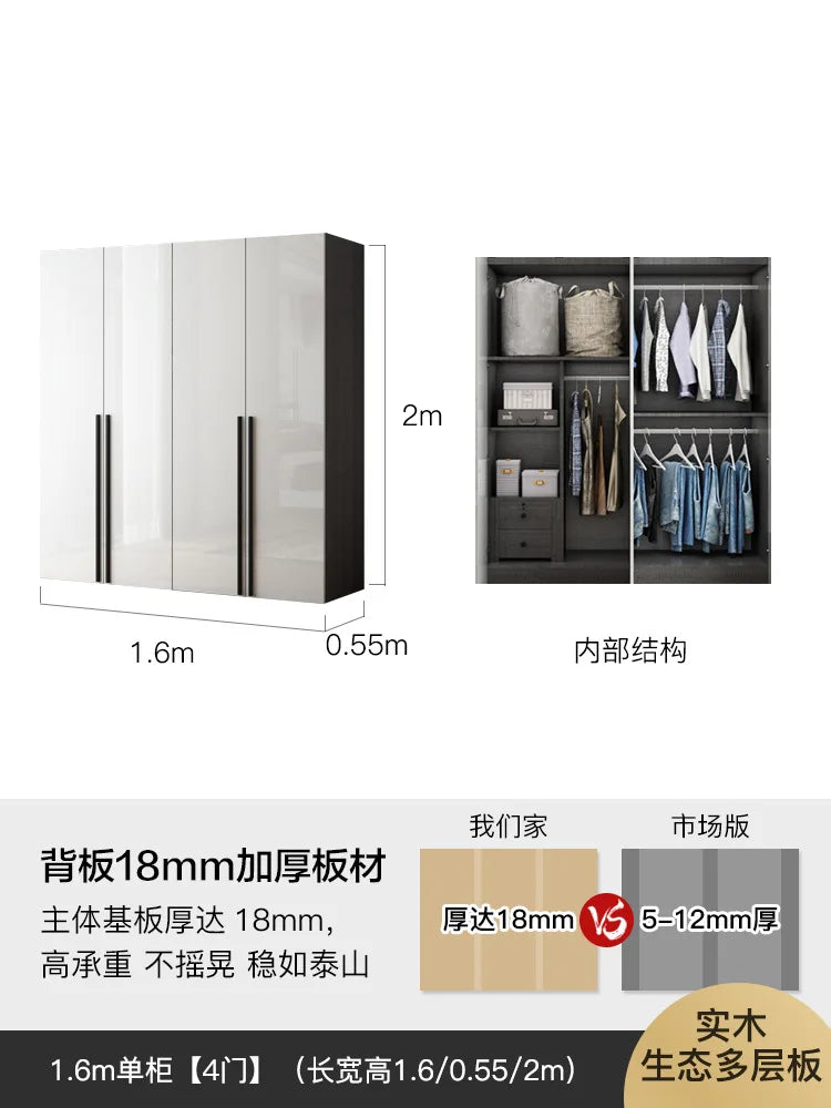 European Narrow Wardrobes Bathroom Ideas Garden Divider Bedroom Hotel Individual Rod Closet Luxury Guarda Roupa Wardrobes Closet