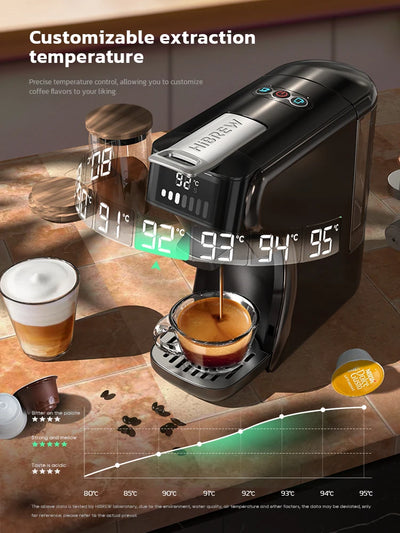 HiBREW 6in1 Capsule Coffee Machine Hot/Cold Multiple Espresso Cafetera Cappuccino Coffee Maker Dolce Gusto Nespresso Powder H1B