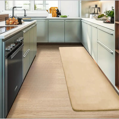 Thickened flannel kitchen floor mats absorbent oil non-slip mats long strips of dirt-resistant carpets entrance door mats