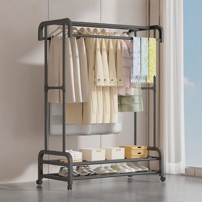 Large Clothes Rack Multilayer Household Movable Indoor Clothes Hanger Simple Floor Drying Rack Rolling Coat Hanger Drying Rack