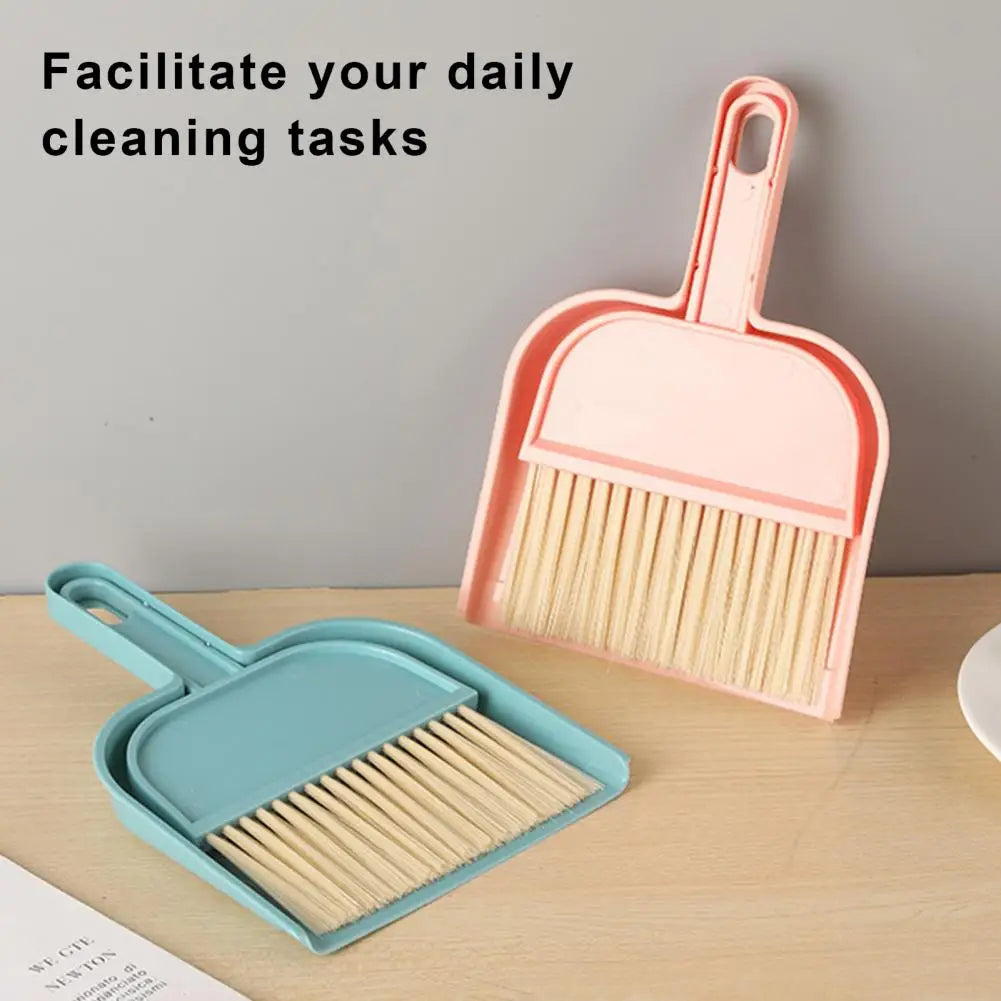 Small Broom With Dustpan Set With Handle Soft Bristles Handheld Countertop Plastic Mini Dust Pan With Broom Sweeper Cleaning Set