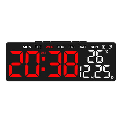 LED Digital Alarm Clock Brightness Adjustable Electronic Alarm Clock Date Temp Week Display Table Clock USB Output Bedside Clock