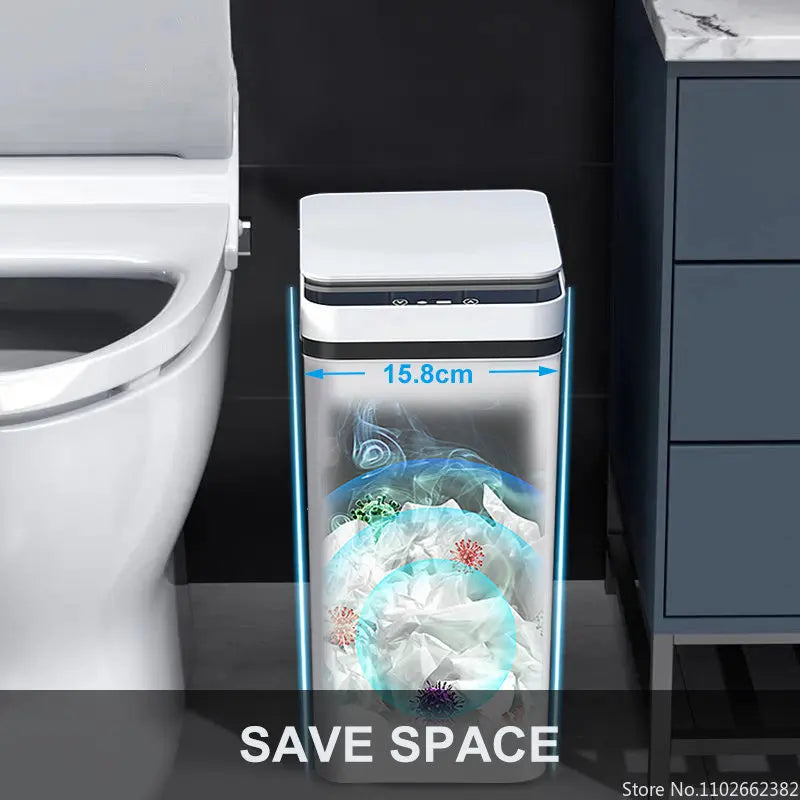 Automatic Intelligent Garbage Bin Smart Trash Can Smart Storage Bucket for Bathroom Waterproof Toilet 12L Trash Can Waste Bin