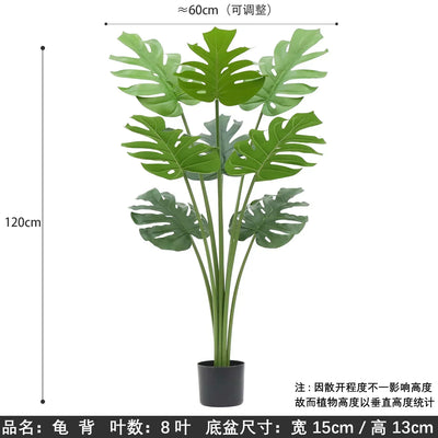 Large Artificial Palm Tree Tropical Fake Plants Green Plastic Palm Leafs Big Monstera Tree Branch For Home Garden Decor