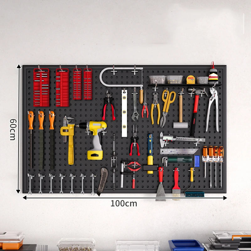 100 × 100CM Tool Wall Hole Plate Stainless Steel Universal Hanging Plate Storage Rack Wall Storage Board