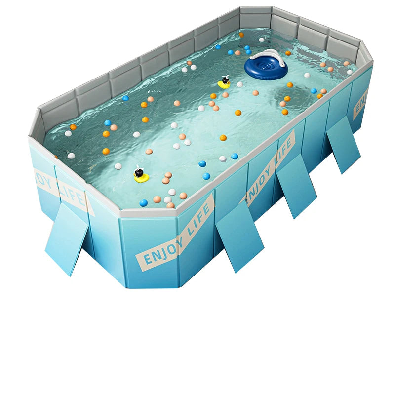 1.6-3M Swimming Pool Foldable Frame Paddling Pools Thickened Wear-Resistant Outdoor Non-Inflatable  Summer Water Game For Family