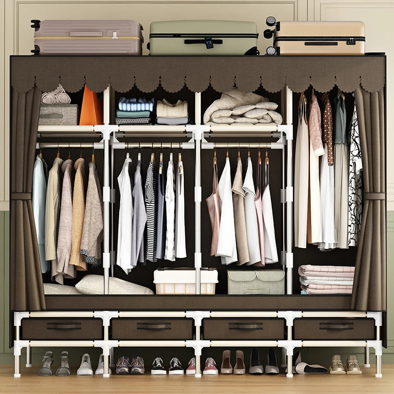 Simple wardrobe, assembled wardrobe, new sturdy and durable home bedroom with drawers