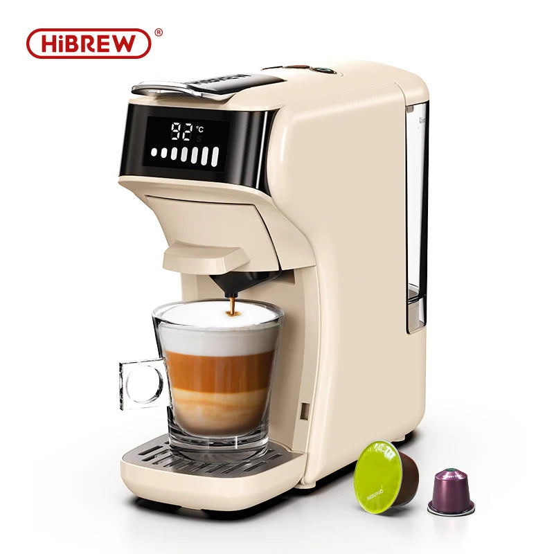 HiBREW 6in1 Capsule Coffee Machine Hot/Cold Multiple Espresso Cafetera Cappuccino Coffee Maker Dolce Gusto Nespresso Powder H1B