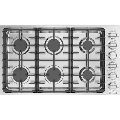 Empava Built-in 36 Cooktop in Stainless Steel with 6 Gas Stove Including Power Burners and Side Control Knobs, 36IN, Silver