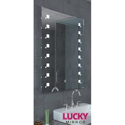 Vertical Wall Mounted Lighted Mirror Touch Screen Anti-Fog Bathroom Illuminated LED Mirror