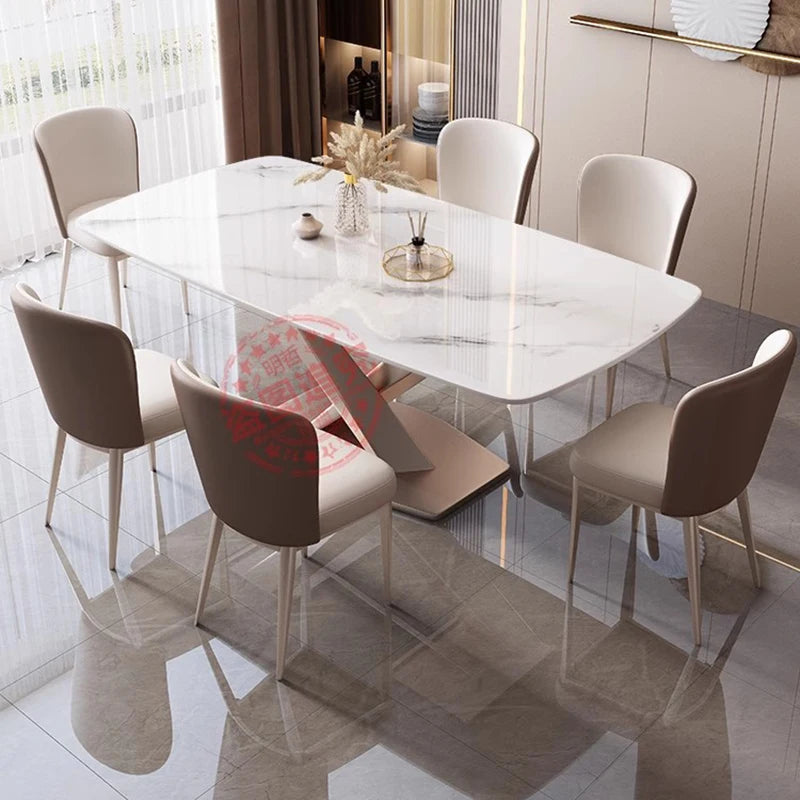 Dining Room Sedentary Table Luxury Service Reception Tables Restaurant Multifunction Home Furniture Ceramic Elegant Kitchen Oval