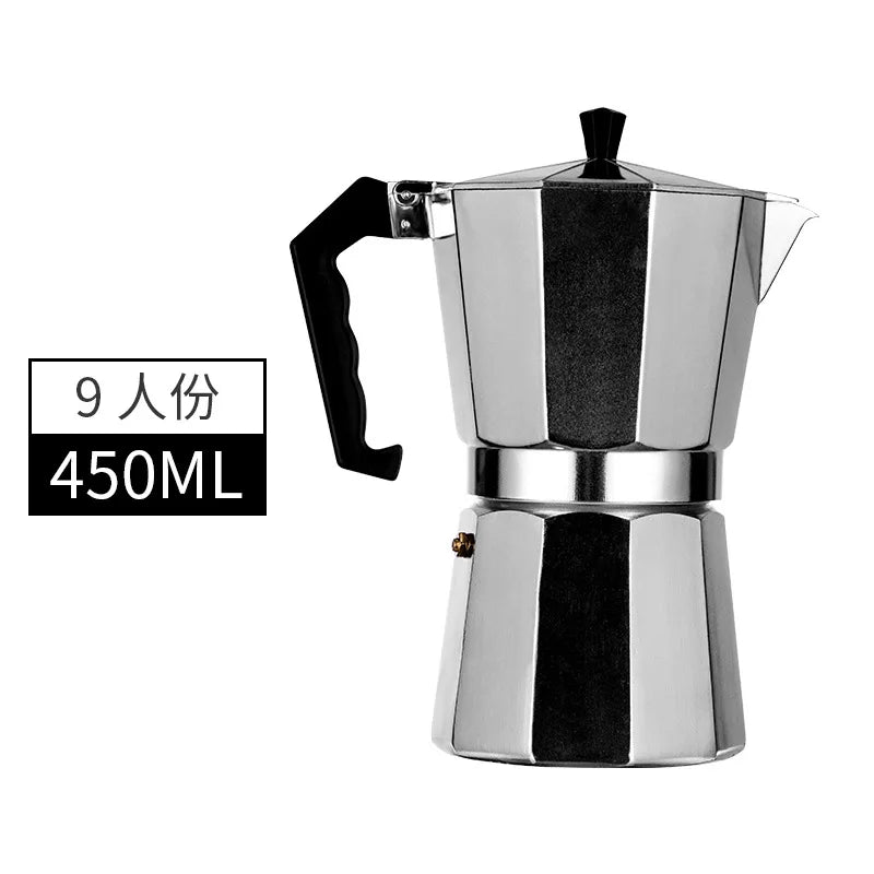 Alloy Coffee Maker Moka Pot 50ml 100ml 150ml 300ml 450ml 600ml Espresso Percolator Pot Mocha Coffee Pot